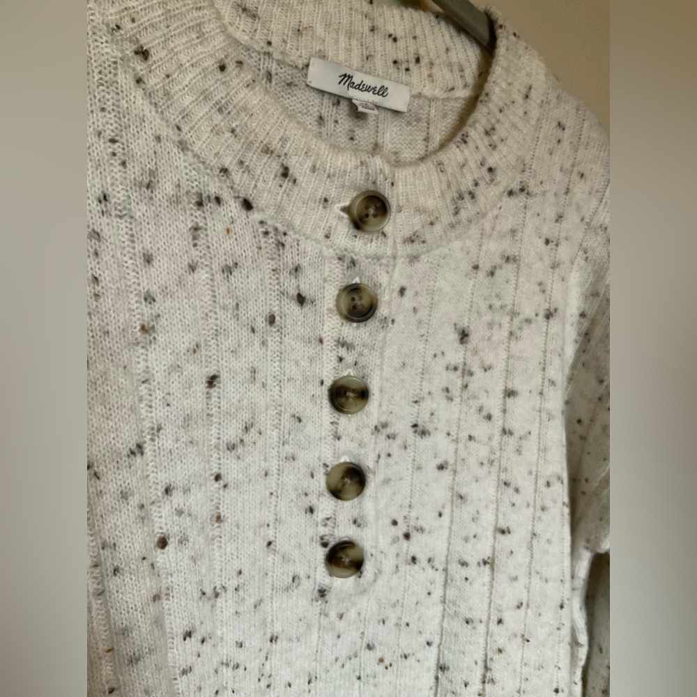 NWOT, Madewell, Bowden Henley Sweater in Coziest Yarn, Women’s Size XS - Picture 4 of 12
